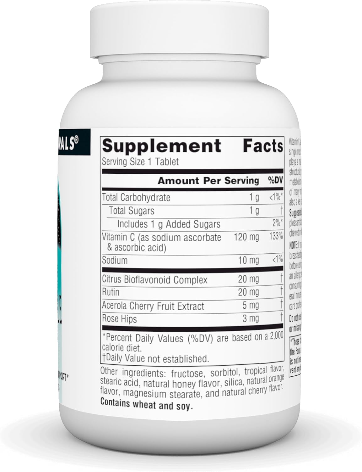 Source Naturals Chewable C, Acerola Cherry, Antioxidant Immune Support* - 120mg - 100 Fruit Flavoured Tablets - görsel 2
