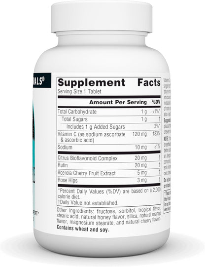 Source Naturals Chewable C, Acerola Cherry, Antioxidant Immune Support* - 120mg - 100 Fruit Flavoured Tablets