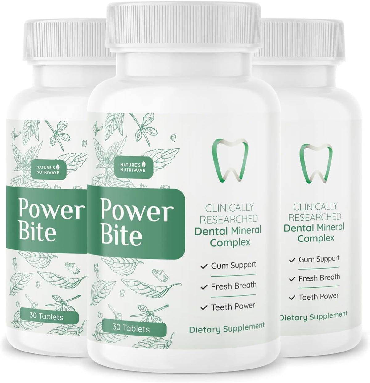 PowerBite – Calcium, Xylitol, Myrrh & Clove Chewable Tablets (30 Count) – Image 1