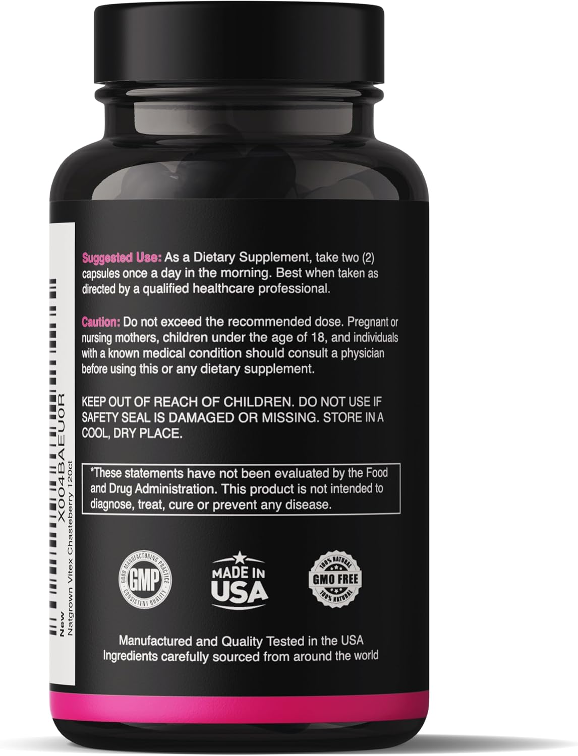 Natgrown Vitex Chasteberry Supplement for Women's 1,000 mg – Supports Hormonal Balance & Reproductive Health – Agnus Castus Chaste Tree Berry Fruit Extract Capsules – 120 Capsules - görsel 3