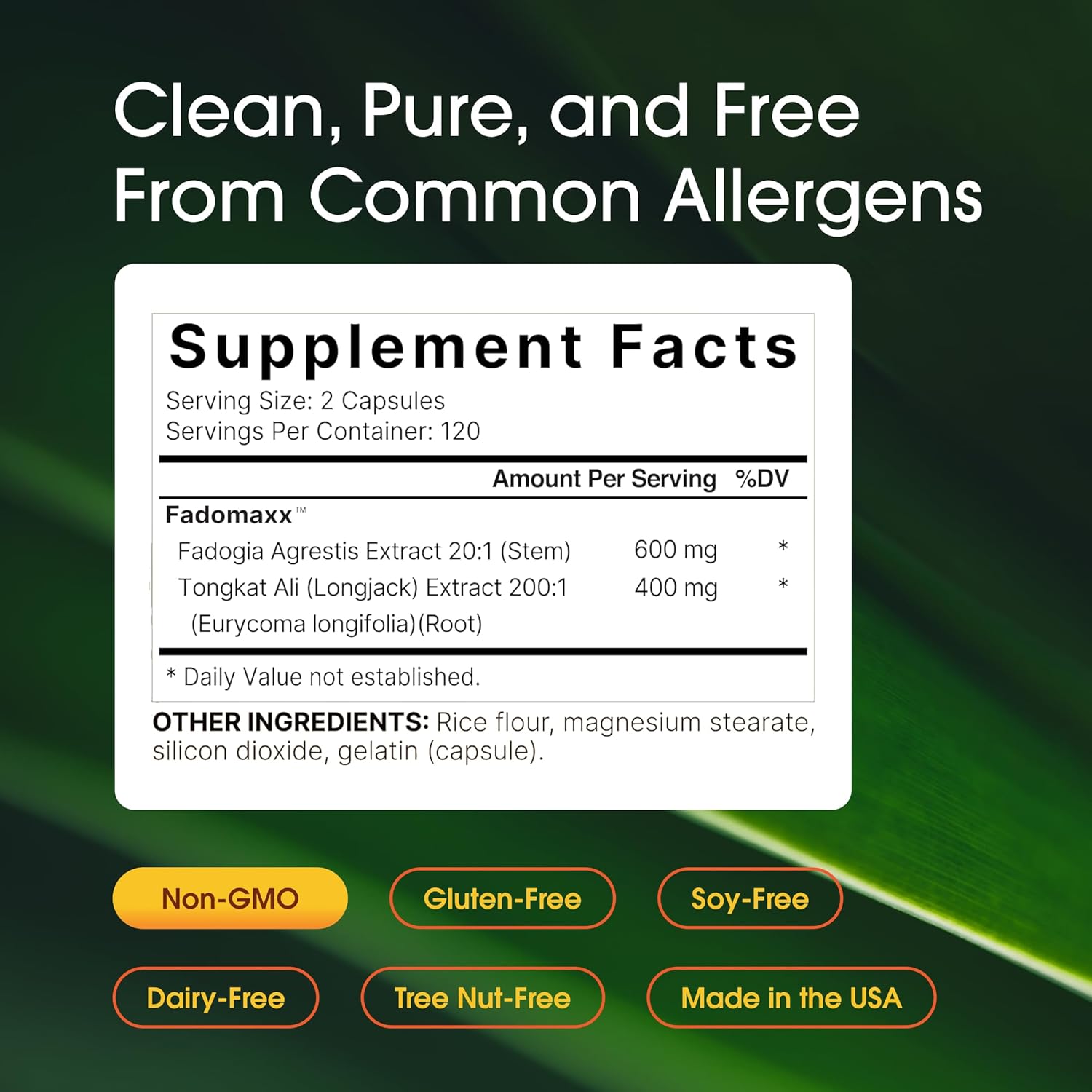NatureBell Fadogia Agrestis 600mg & Tongkat Ali 400mg - 240 Capsules (4-Month Supply) - görsel 3