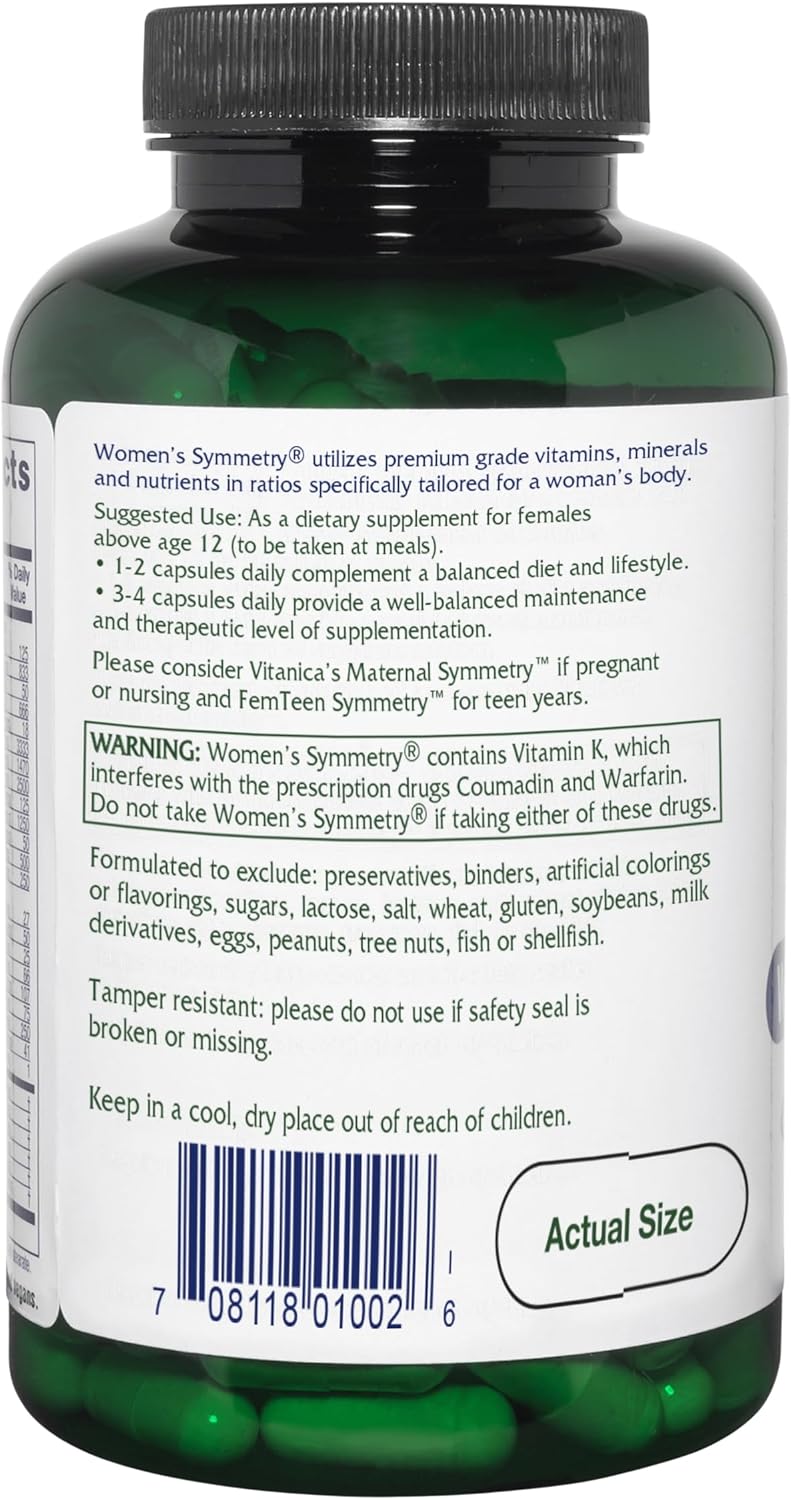 Vitanica Women's Symmetry - High Potency Multivitamin and Mineral, Vegan, 90 Capsules - görsel 3