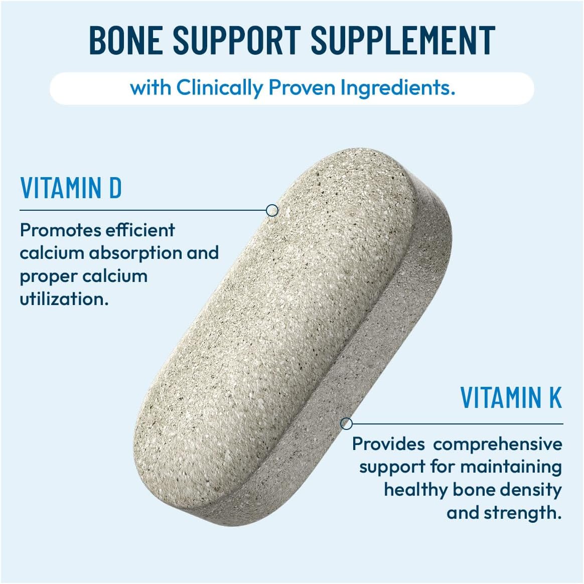 Bonexcin Advanced Bone Support – Calcium, Magnesium, D3 & K2 – Bone Density Supplement – 90 Capsules - görsel 3