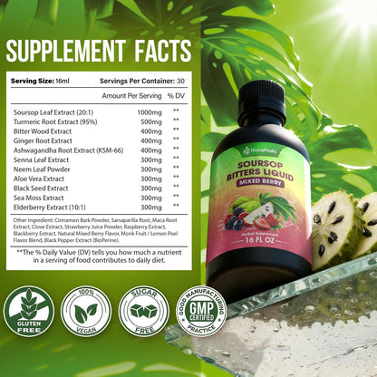 NutraPeaks Soursop Bitters Liquid – Mixed Berry, 473 mL – Image 2