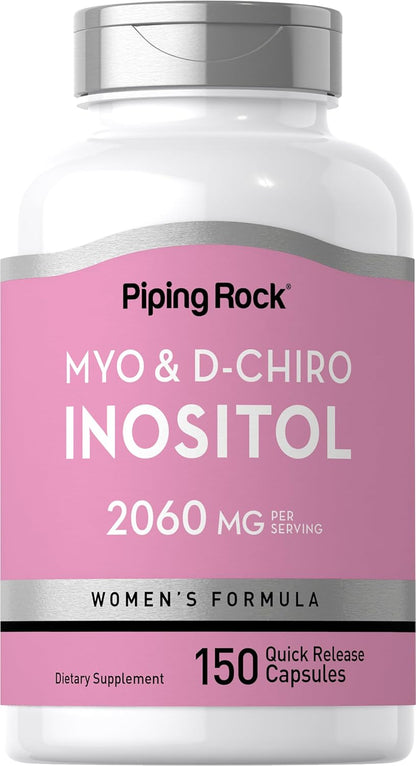 Piping Rock Myo-Inositol & D-Chiro Inositol Supplement | 150 Capsules | Women's Health | Non-GM, Gluten free