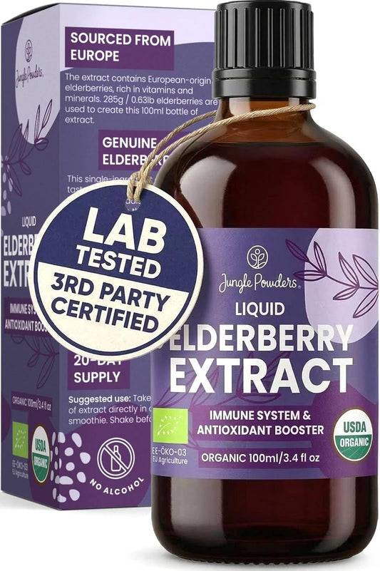 Jungle Powders Organic Elderberry Syrup - – Immune System Support: The anthocyanins and flavonoids may help – Image 1