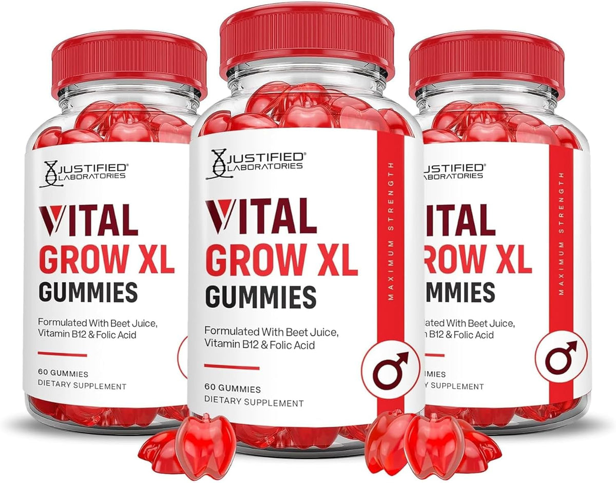 Justified Laboratories Vital Grow XL Gummies – Apple Cider Vinegar (1000 mg per serve): Known for its acetic acid – Image 1