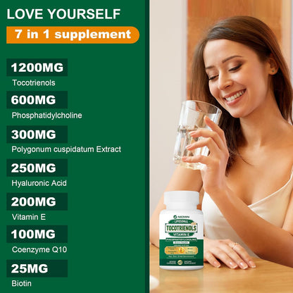 NICMIN Liposomal Vitamin E Tocotrienols 1200mg - High Absorption Supplement with Phosphatidylcholine, CoQ10, and Hyaluronic – Image 6