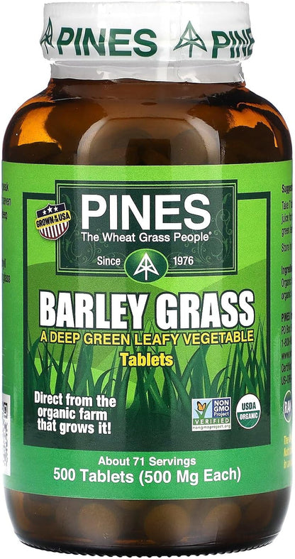 Pines International Barley Grass Tablets, 500 Tablets