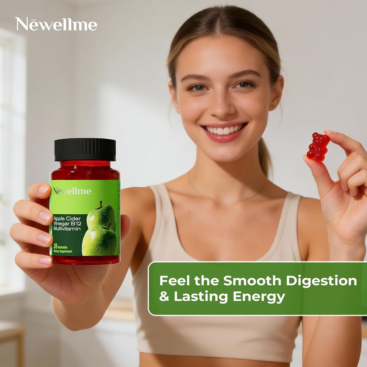 NEWELLME ACV Gummies with the Mother & B12 – – Contains real apple cider vinegar with the mother – Image 9
