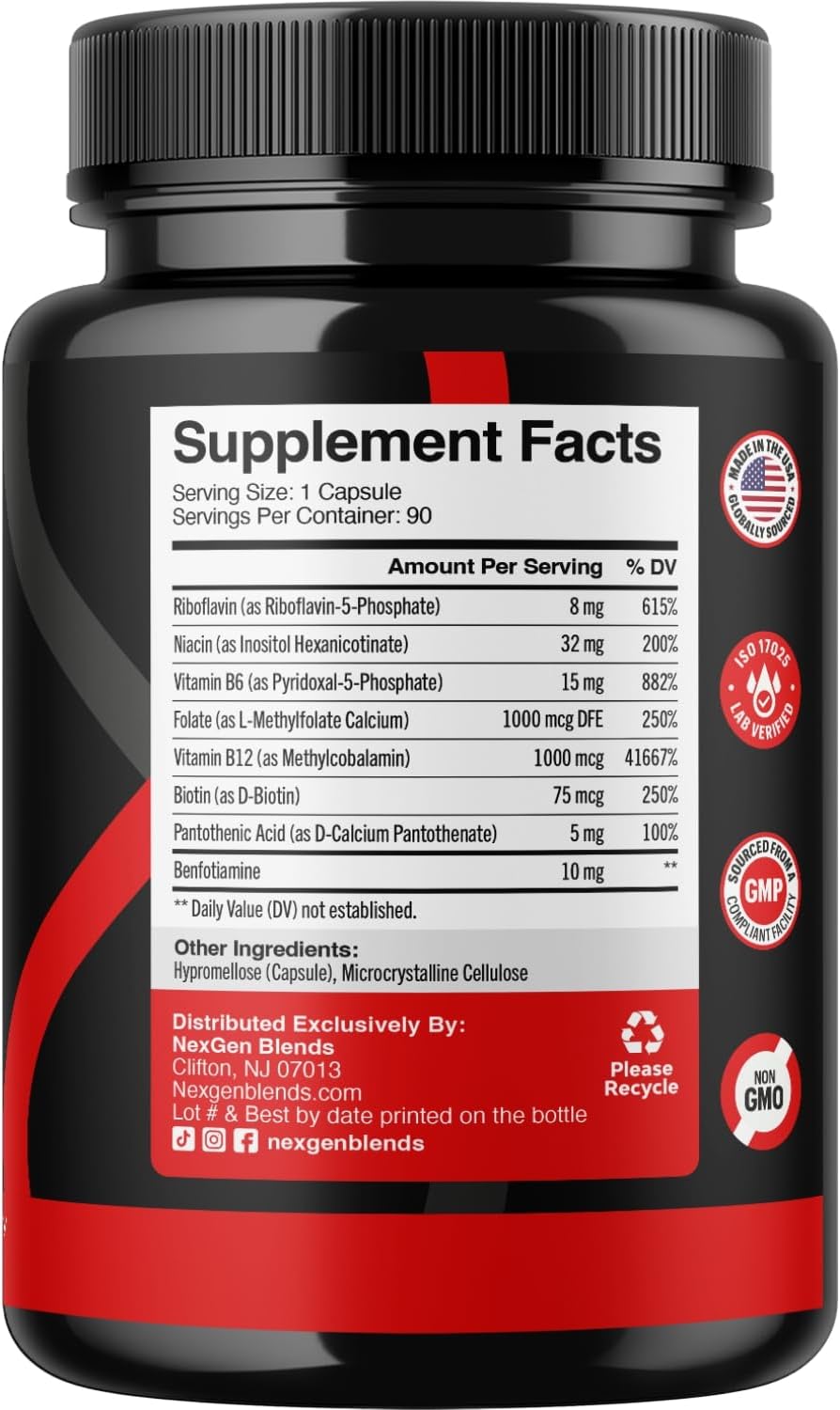 Methylated B Complex Vitamin Supplement – – Methylcobalamin (B12): The natural coenzyme form of B12, great for – Image 2