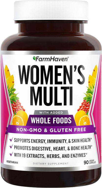 FarmHaven Multivitamin for Women | 22 Essential Nutrients with Whole Foods & Enzymes | Daily Women's Vitamins - 90 Capsules