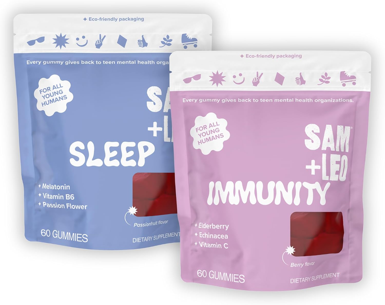 SAM+LEO Immunity Gummies with Elderberry, Echinacea, Zinc & Vitamin C – Kids Immune Support – Berry Flavour (60 Count) - görsel 10