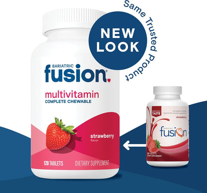 Bariatric Fusion Complete Chewable Multivitamin with Iron - Strawberry Flavour, 120 Tablets