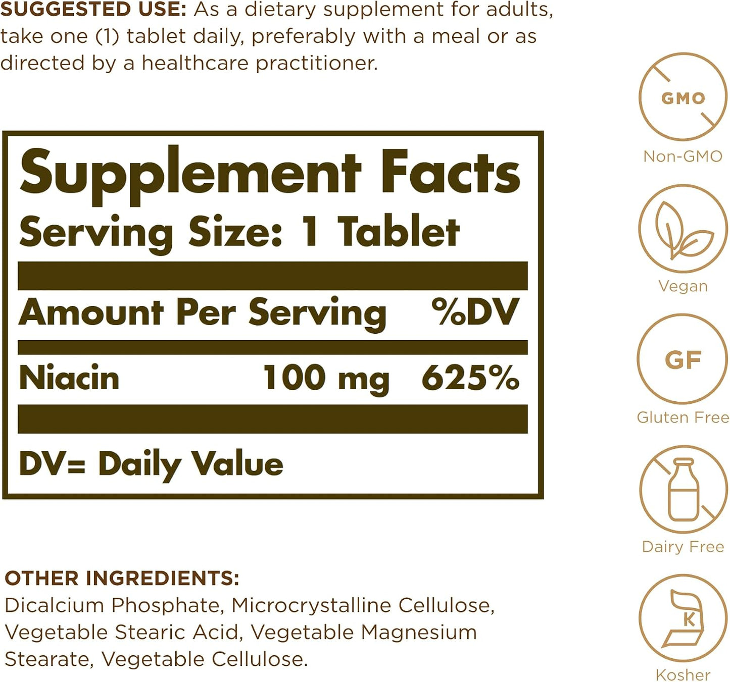 Solgar Niacin (Vitamin B3) 100 mg Tablets - görsel 2