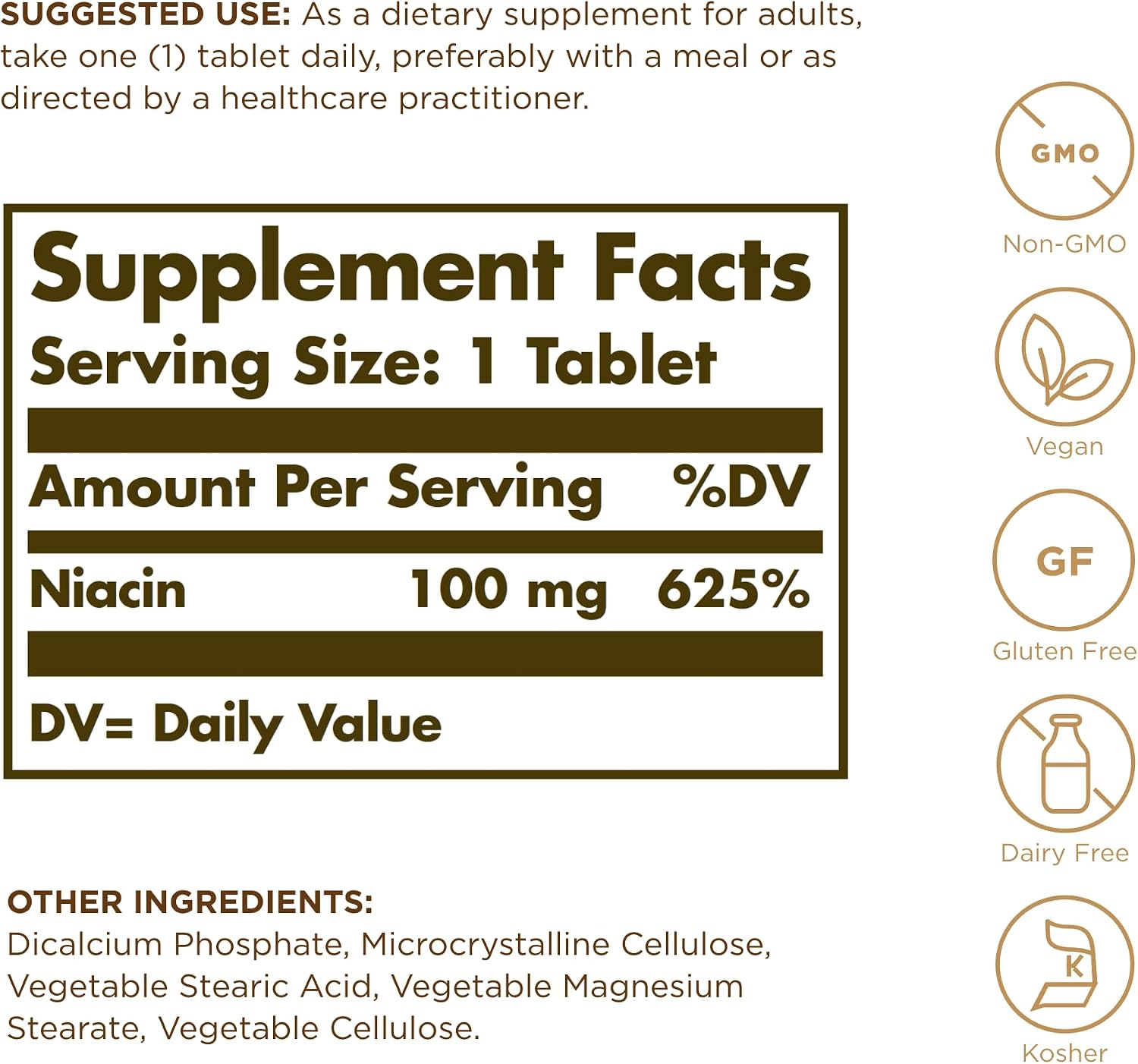 Solgar Niacin (Vitamin B3) 100 mg Tablets - görsel 2