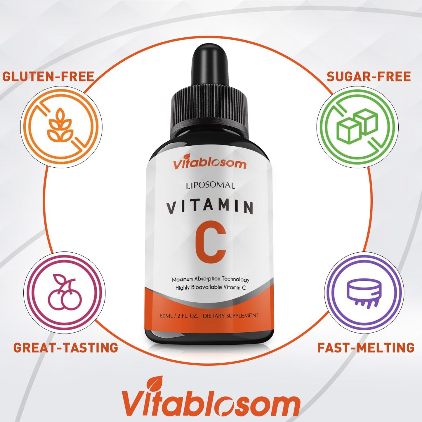 Vitablosom Liposomal Vitamin C 2000mg Liquid, 60ml (10 Bottles) - görsel 4