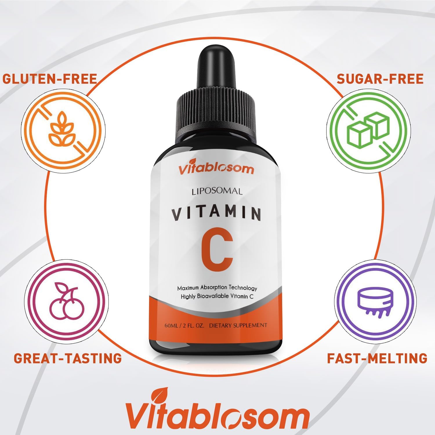 Vitablosom Liposomal Vitamin C 2000mg Liquid, 60ml (10 Bottles) - görsel 4