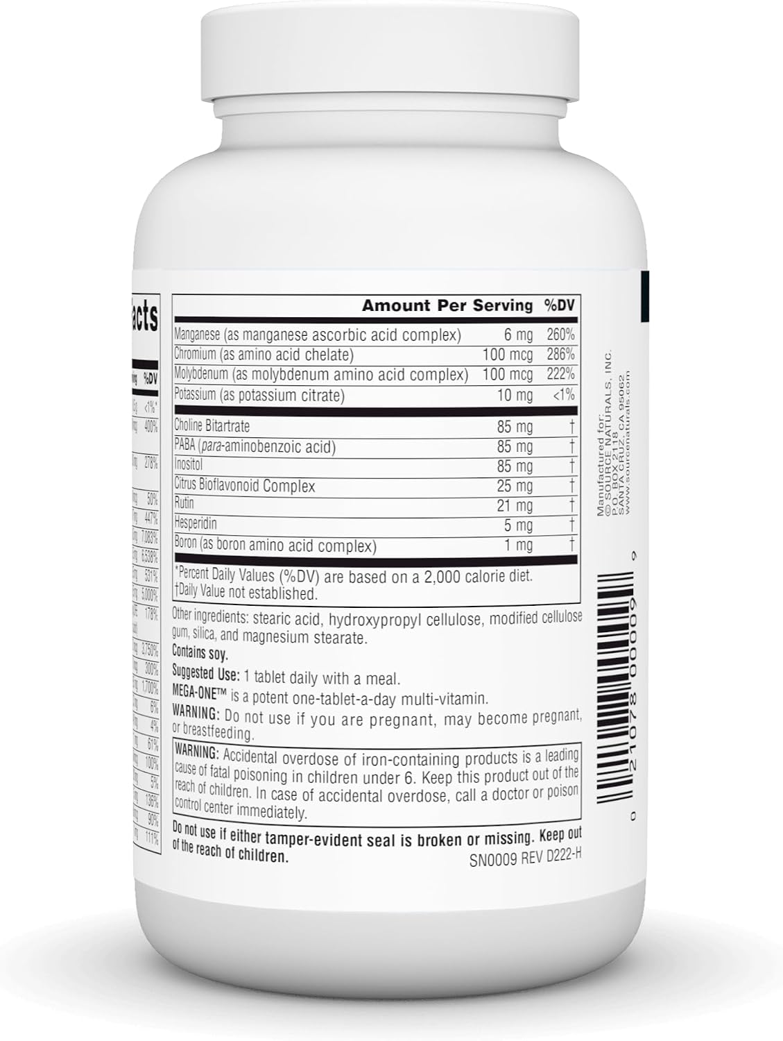 Source Naturals Mega-One Multi-Vitamin with Minerals – Image 3