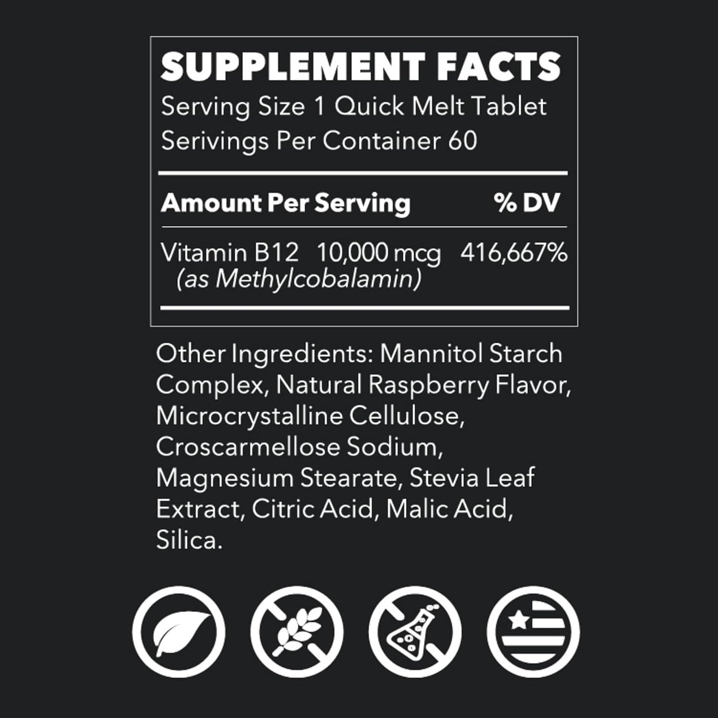 LifeSeasons Essentials Vitamin B12 10,000 mcg Quick Melts – Methylcobalamin B12 for Energy & Nervous System Support – Berry Flavour – 60 Quick Melts - görsel 2