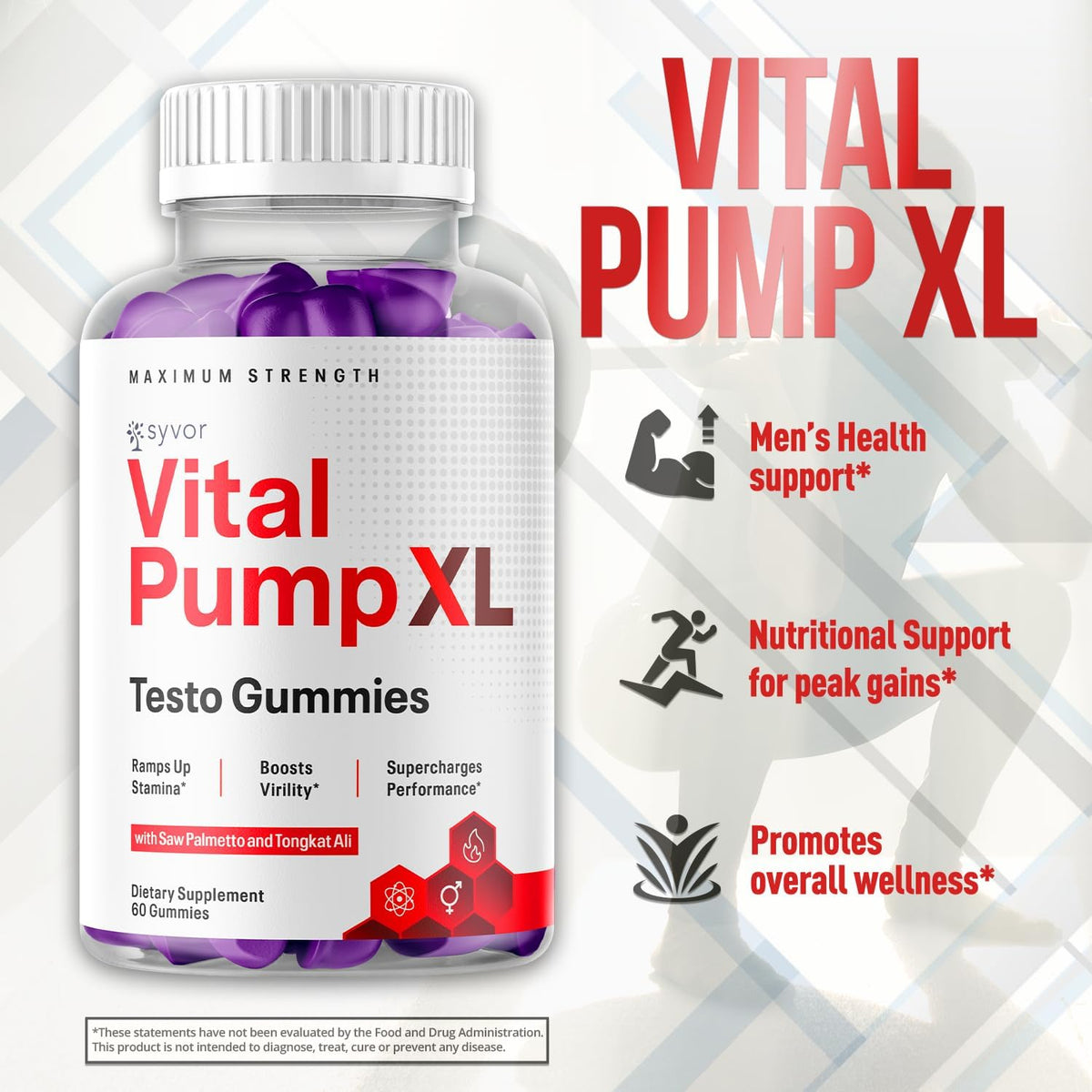 Vital Pump XL Gummies (3-Pack) - All Natural Advanced Formula with Max Strength Vitamins for Active Living (180 Gummies) – Image 4