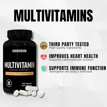 Ekkovision Multivitamin - Iron Free Plant – B-Complex Vitamins: Includes B6, B12, folic acid, and biotin for – Image 3