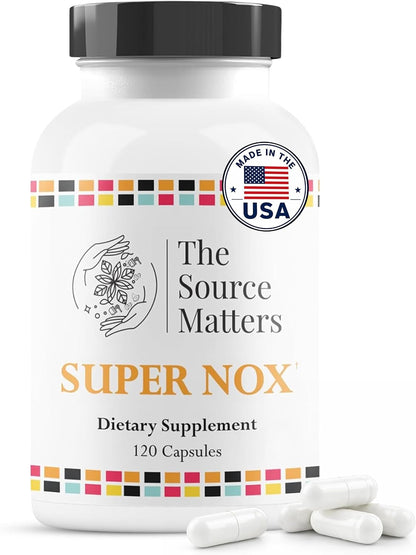 Super NOX (120 Capsules) – Nitric Oxide Supplement with L Citrulline, Quercetin & Grape Seed Extract – Image 1