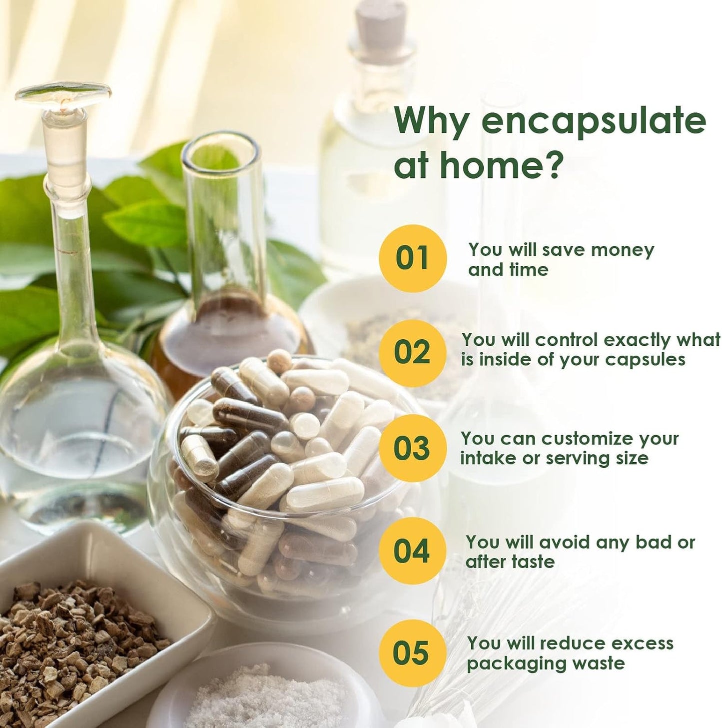 Capsuline Size 1 Clear Empty Vegan Capsules, 5000 Count - görsel 4