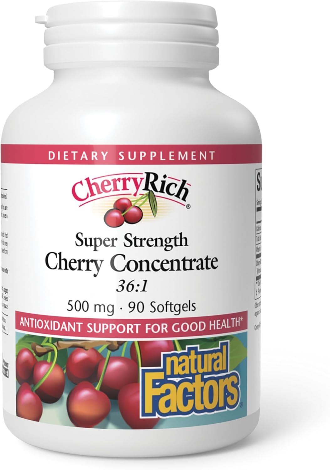 CherryRich by Natural Factors – Super Strength Cherry Concentrate, Antioxidant Support for Healthy Joints & Uric Acid Metabolism, 90 Soft-gels - görsel 1