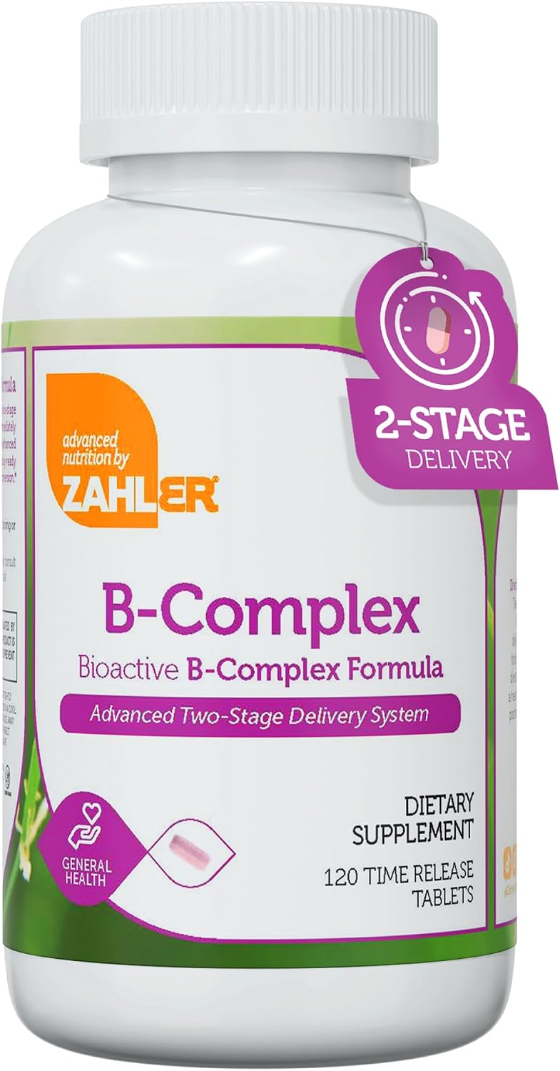 Zahler B-Complex Vitamins - Advanced 2-Stage Delivery System - 120 Tablets - görsel 1