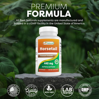 Best Naturals Horsetail 440 mg - 180 Capsules (Pack of 3)