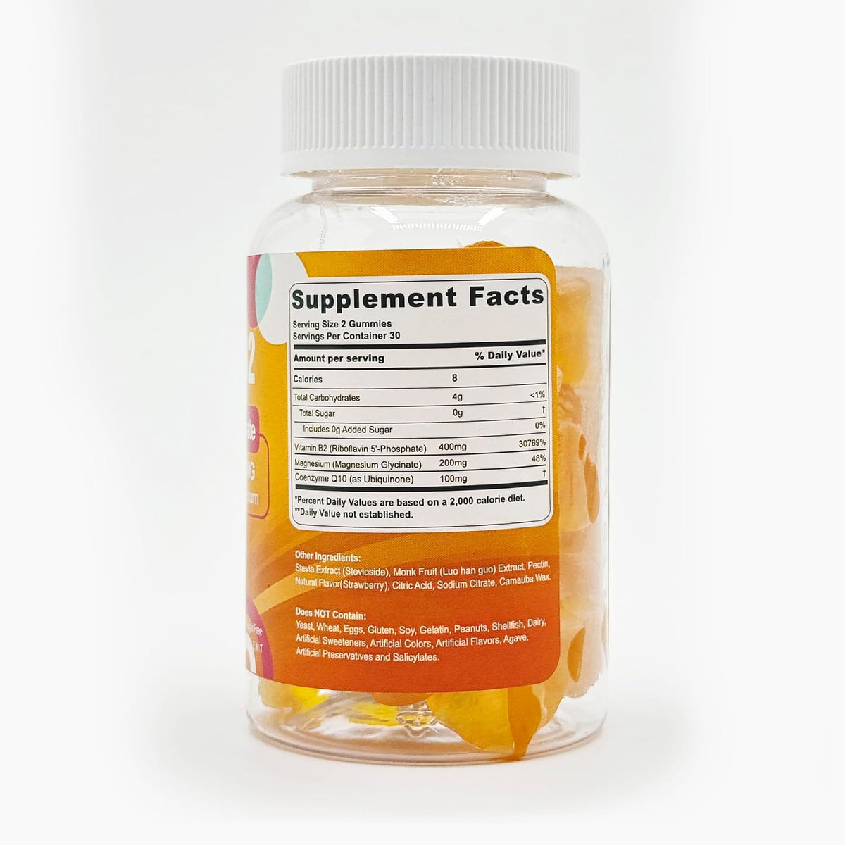 Vitamin B2 Gummies | Riboflavin 400mg with Magnesium & CoQ10 | Sugar-free, Vegan, Strawberry Flavour, 60 Count – Image 4