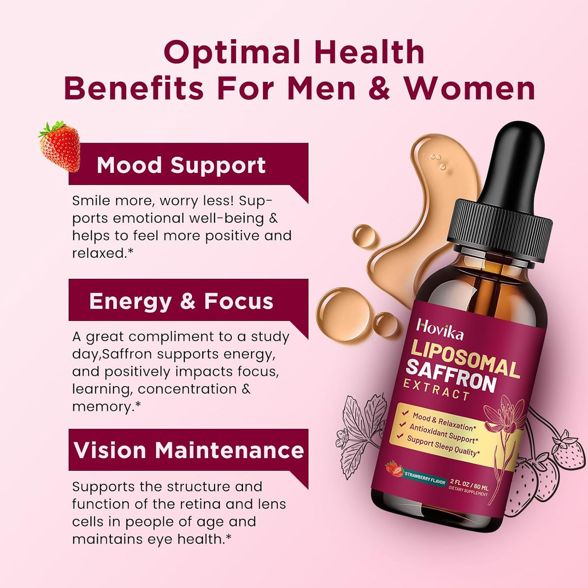 Liposomal Saffron Supplements - 88.5mg – Vitamin C: Crucial for immune function and antioxidant defence. – Image 4