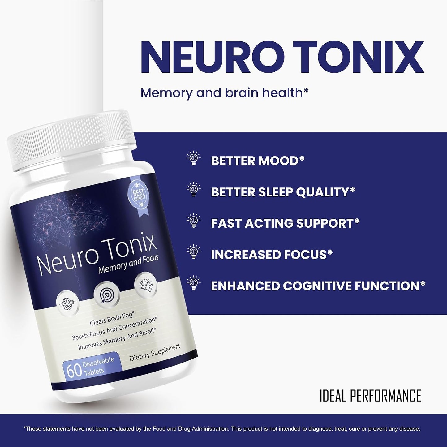 (3 Pack) Neurotonix Memory Supplement - Official Formula - Neuro Tonix Memory Tablets for Focussed and Memory, Neruotonix Brain Supplement Pills, Neuro Tonix Advanced Formula Maximum (180 Capsules) - görsel 4