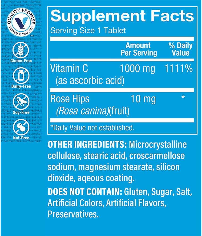 The Vitamin Shoppe C-1000 with Rose Hips 600 Tablets - görsel 2