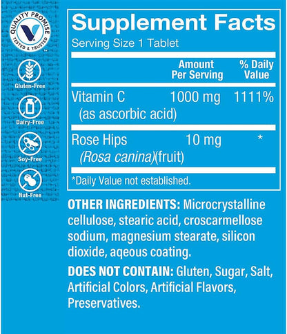 The Vitamin Shoppe C-1000 with Rose Hips 600 Tablets