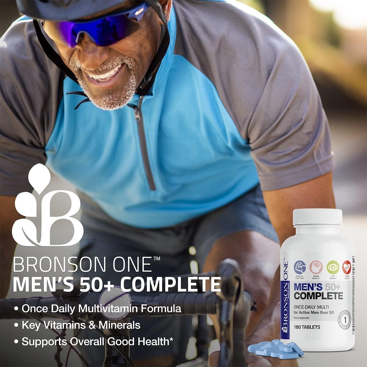 Bronson ONE Daily Men's 50+ Complete Multivitamin Multimineral, 360 Tablets - görsel 3