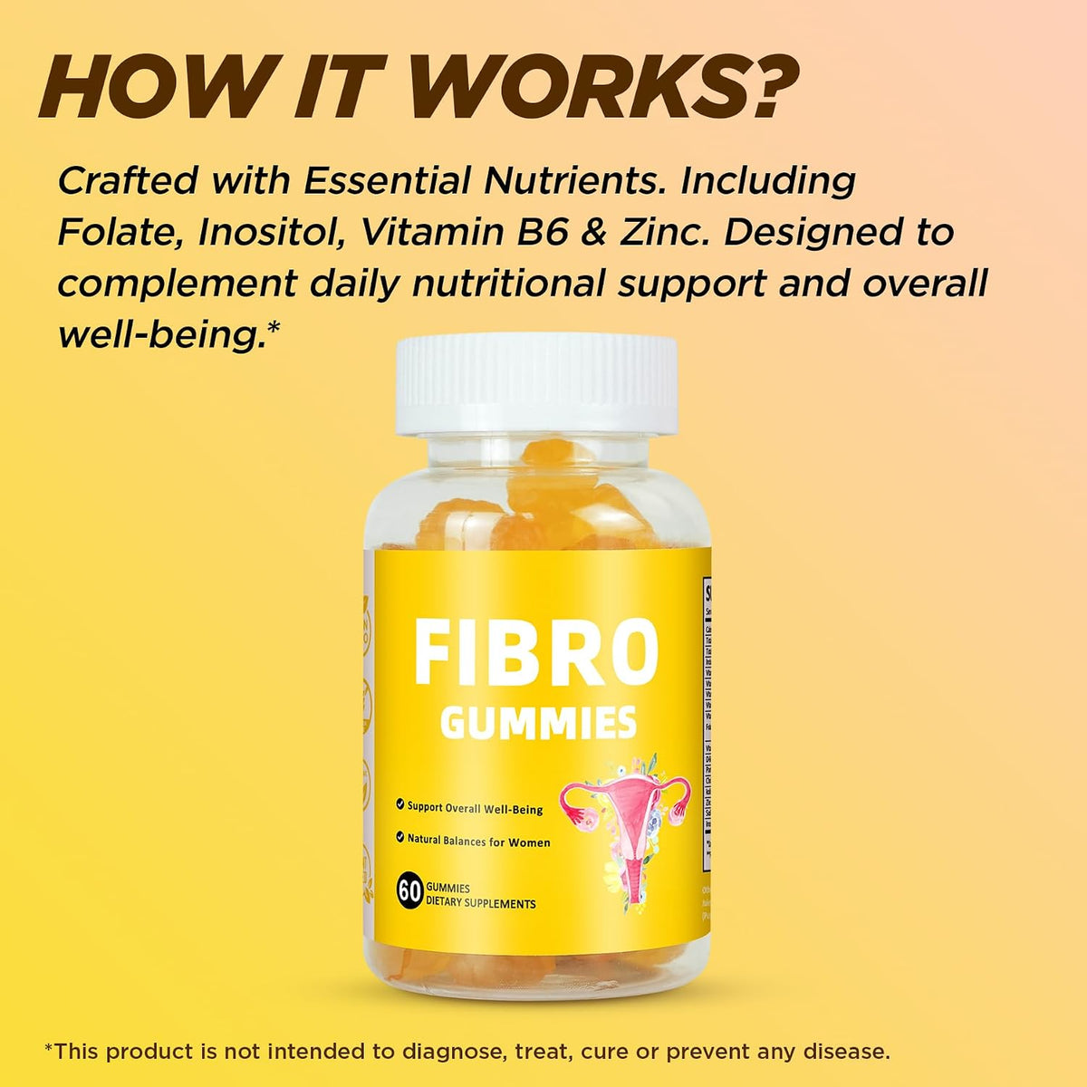 Aromlife Fibro Inositol Gummies - Natural Folate & Vitamins B6 & B12 - 60 Count Orange Flavour Women's Gummy for Daily – Image 9