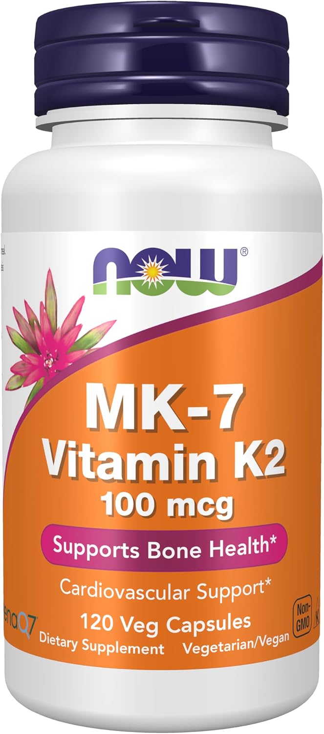NOW Foods MK-7 Vitamin K-2 100 mcg, 120 Veg Capsules - görsel 1