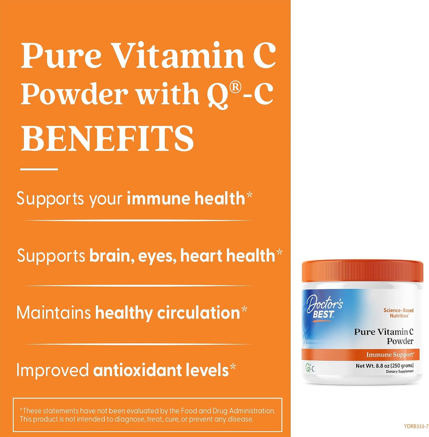 Doctor's Best Vitamin C Powder with Q-C, 250g - görsel 2