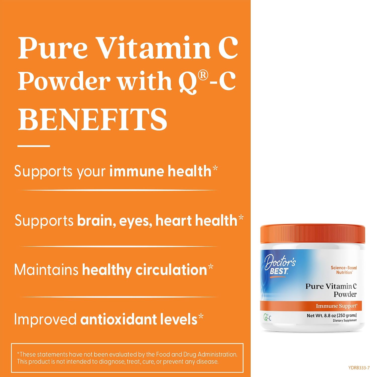 Doctor's Best Vitamin C Powder with Q-C, 250g - görsel 2