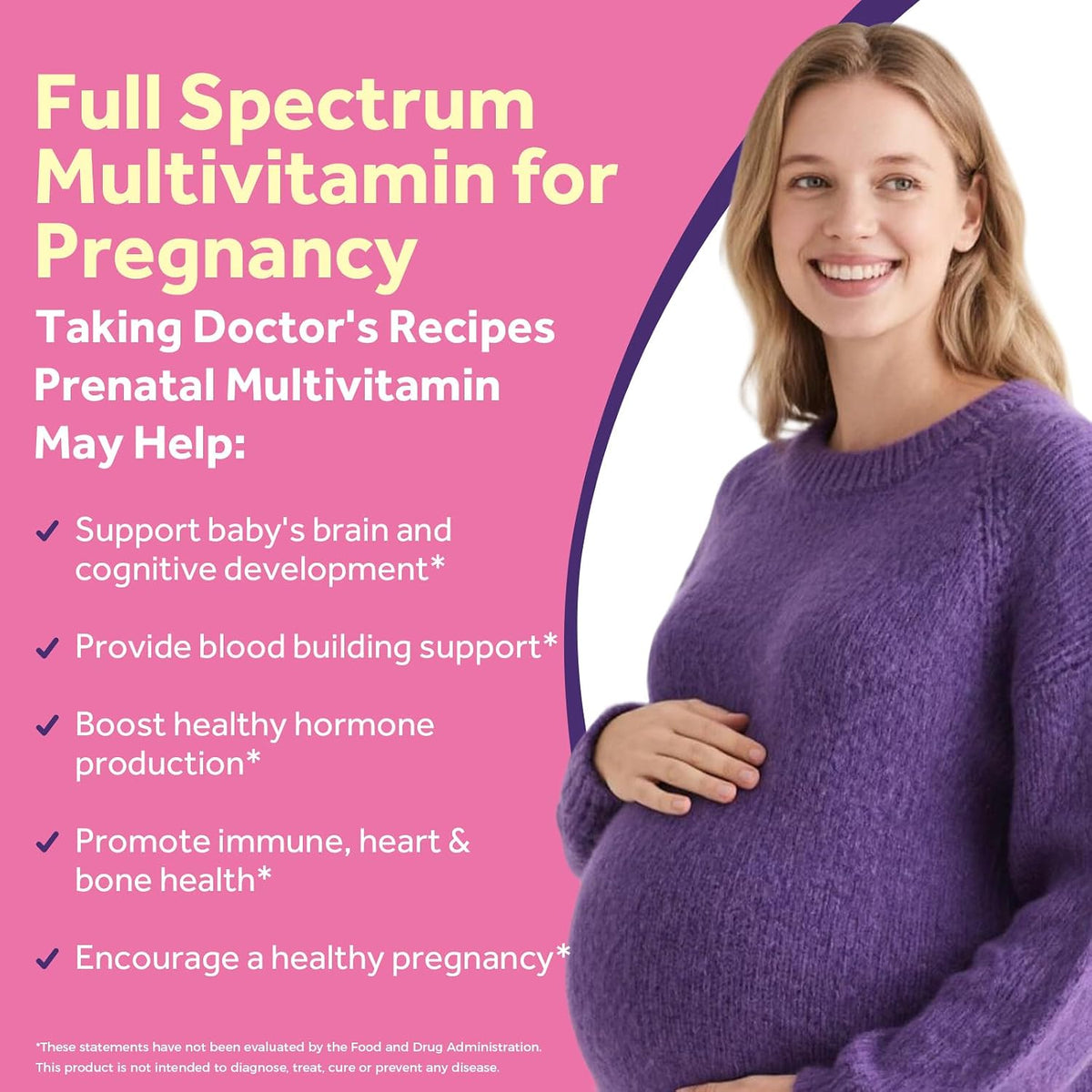 Doctor's Recipes Prenatal Multivitamin with – Methylated Folate (L-5-MTHF) : The active form of folate, no – Image 3