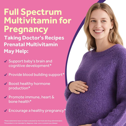 Doctor's Recipes Prenatal Multivitamin with – Methylated Folate (L-5-MTHF) : The active form of folate, no – Image 3