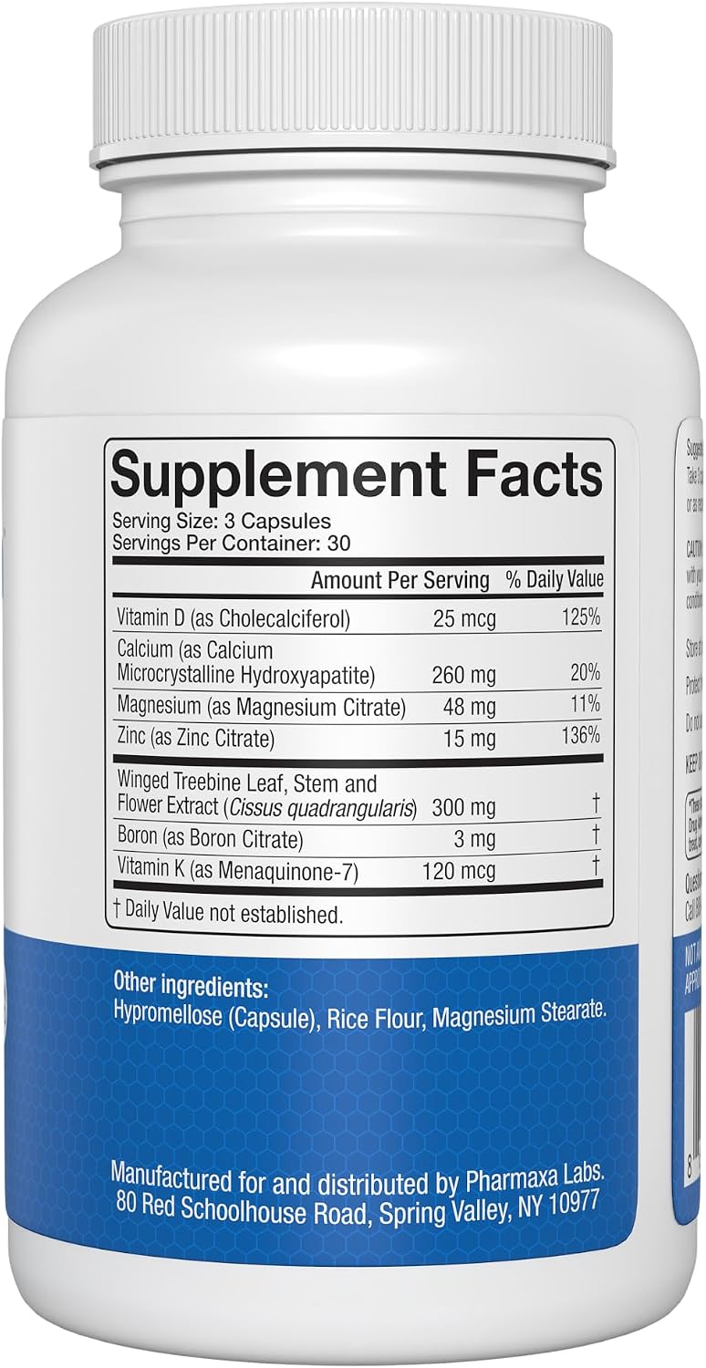 Bonexcin Advanced Bone Support – Calcium, Magnesium, D3 & K2 – Bone Density Supplement – 90 Capsules - görsel 8