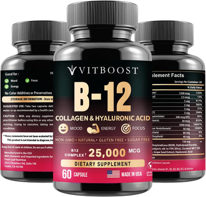 VITBOOST B12 Methylcobalamin Complex with – Brain and cognitive function: Methylcobalamin supports nerve health – Image 2