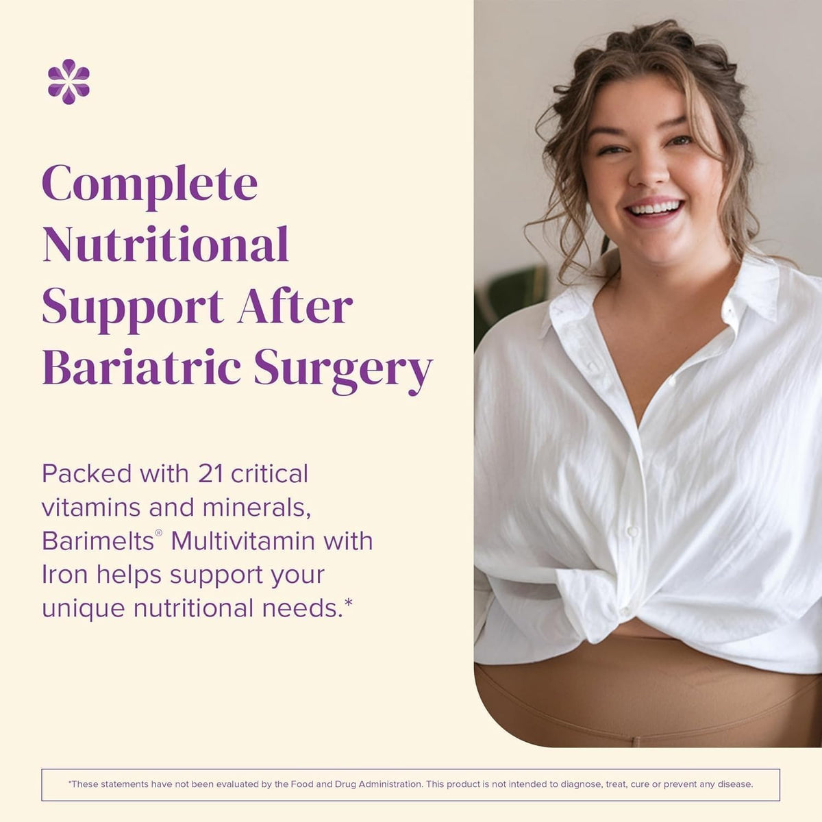 BariMelts Bariatric Multivitamin with Iron, 60 Fast-Dissolving Tablets, Natural Blueberry Flavour – 1 Month Supply – Image 3