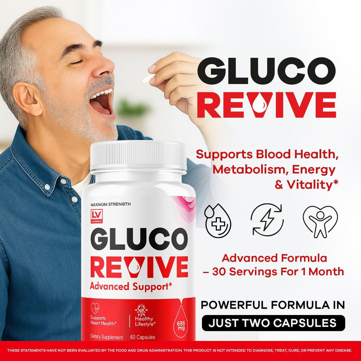 (2 Pack) Gluco Revive Capsules - Official – Natural Ingredients: Free from artificial additives, gluten, dairy, – Image 2