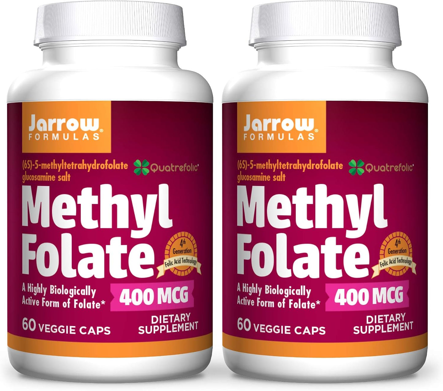 Jarrow Formulas Methyl Folate 400 mcg – 60 Vegie Caps, Pack of 2 - görsel 1