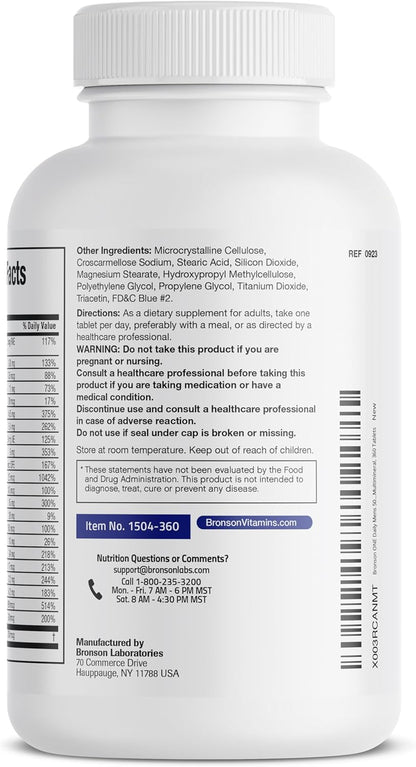 Bronson ONE Daily Men's 50+ Complete Multivitamin Multimineral, 360 Tablets