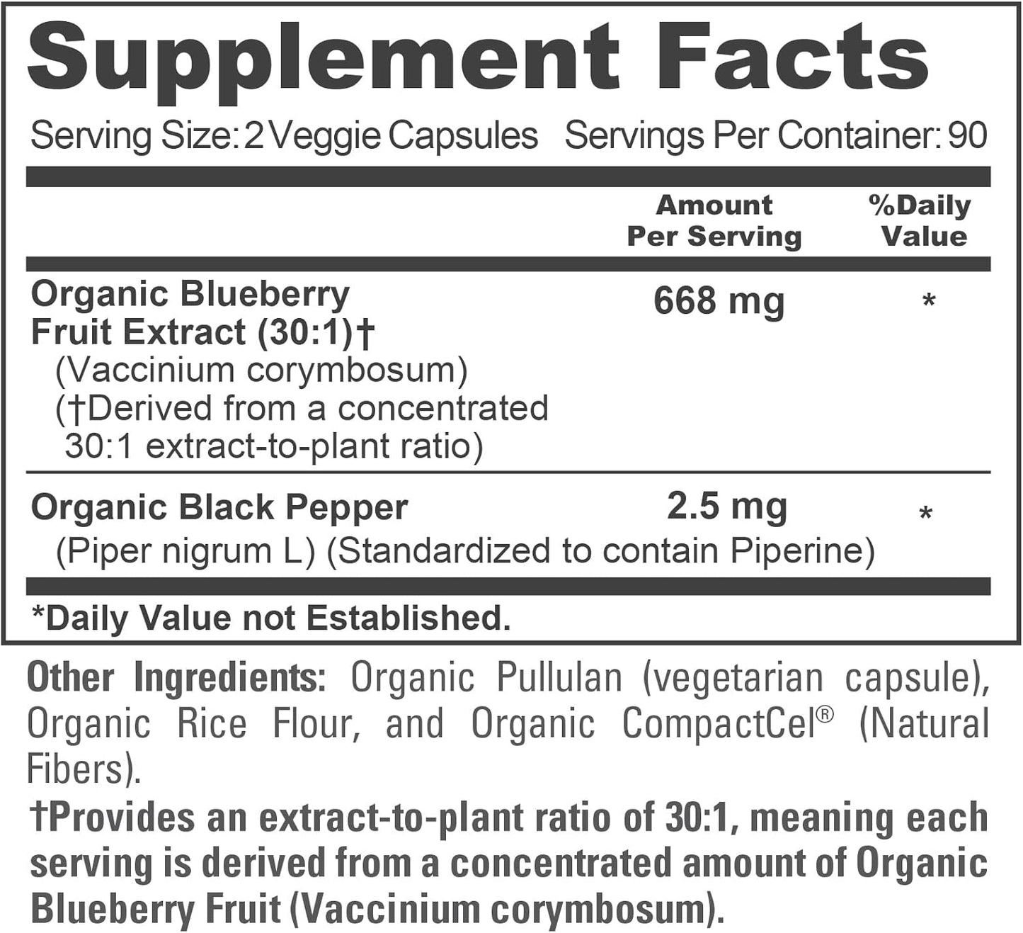 NusaPure Organic Blueberry Capsules, 668 mg, 180 Vegan Capsules - görsel 4